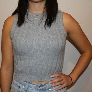 360 Cashmere Small S Vest Tank Top Sweater Blue Ultra Comfy